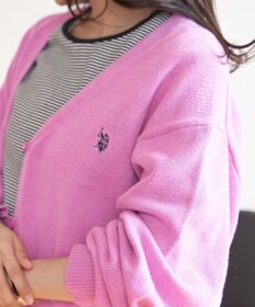 WEGO U.S POLO ASSN.カラーワンポイントカーディガン