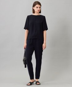 ICB 【UVカット・防シワ・洗える】ライトダブルクロス ドロストパンツ