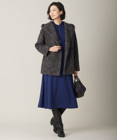 J.PRESS LADIES 【キルトピン付き】ECOLANAスライバーチェック フーデットアウター