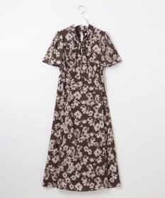 Feroux 【洗える】フラワープリント クラシカル ワンピース