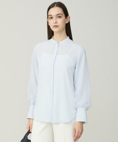 ICB L 【先行予約】 オーガンコンビシャーティング シアーレイヤードスリーブブラウス