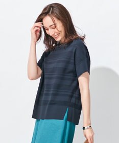 自由区 【洗える】クレープストレッチボーダー ニット