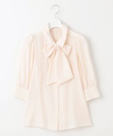 Feroux 【洗える】リボンタイパフスリーブ ブラウス