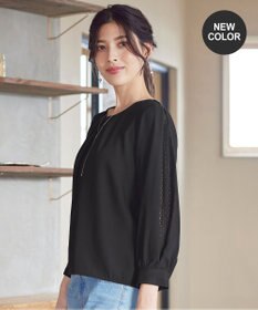 Tiaclasse 【新色追加・洗える】レースパフ袖ブラウス