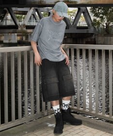 WEGO スウィッチングデニムカーゴショーツ