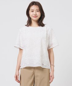 J.PRESS LADIES レースコンビジャージー カットソー