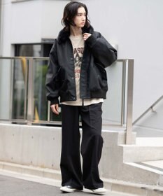 WEGO 【ユニセックス着用ITEM/MLサイズ展開】PU2WAYフライトブルゾン