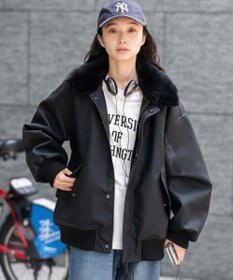 WEGO 【ユニセックス着用ITEM/MLサイズ展開】PU2WAYフライトブルゾン