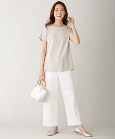 J.PRESS LADIES L 【UVケア・接触冷感】コンパクトコットンスムース 裾刺繍 カットソー