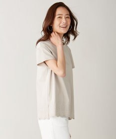 J.PRESS LADIES L 【UVケア・接触冷感】コンパクトコットンスムース 裾刺繍 カットソー