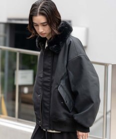 WEGO 【ユニセックス着用ITEM/MLサイズ展開】PU2WAYフライトブルゾン