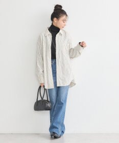 earth music&ecology サッカーストライプシャツ