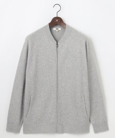 JOSEPH ABBOUD 【キングサイズ・チクチクしない/洗える/3シーズン対応】ＳＮＯＷＹボーダー ニットブルゾン