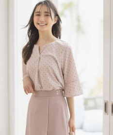 ANY SIS 【接触冷感・吸水速乾・UVケア】エアリードレープスムース 七分袖 ブラウス