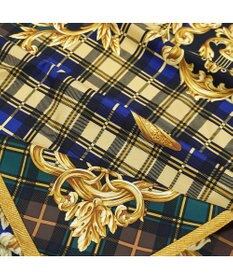 Marca 【Marcaオリジナル】オーナメントチェック 大判 シルクツイル スカーフ