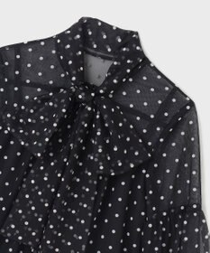 GRACE CONTINENTAL チュールドットボウタイブラウス