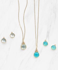 TOCCA 【WEB限定＆数量限定】BLOOMING BUD  K10 ミルキーアクアマリン カボションカット ピアス