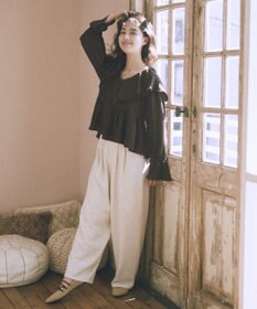 earth music&ecology レースレイヤード風スウェットパンツ