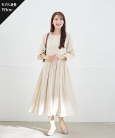 Tiaclasse L 【洗える】レース切替ワンピース