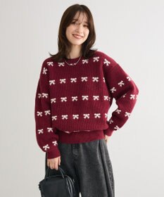 Green Parks ・ｓｗｉｎｇ　ｂｙ　リボンジャカードクルーニット