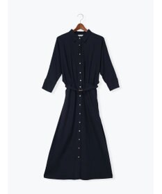 Te chichi レーヨンリネン共ベルトシャツワンピース