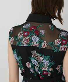 GRACE CONTINENTAL ブーケフラワー刺繍ワンピース
