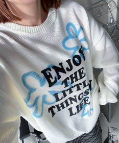 WEGO グラフィックBIGニットプルオーバー