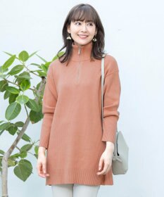 Tiaclasse 【洗える】ハーフジップニットチュニック