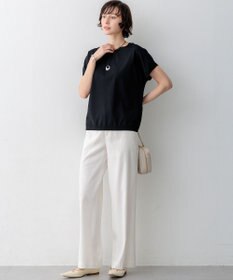 23区 リネンレーヨンストレッチ ワイドパンツ