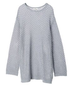 earth music&ecology メッシュ編みニットプルオーバー