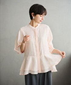 #Newans 【洗える】ダブルフリルヘムシアーシャツ