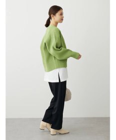 Green Parks スポンディシュ畦編みショート丈カーディガン