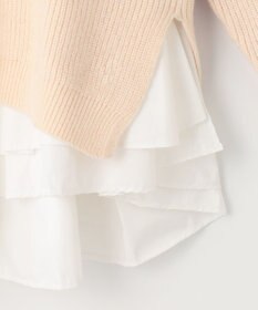 Feroux 【洗える】ラッフルレイヤード ニット