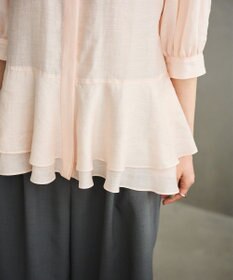 #Newans 【洗える】ダブルフリルヘムシアーシャツ