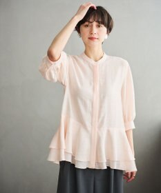 #Newans 【洗える】ダブルフリルヘムシアーシャツ