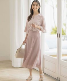 ANY SIS 【接触冷感・吸水速乾・UVケア】エアリードレープスムース 七分袖 ブラウス