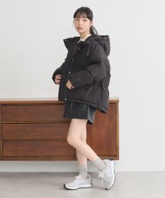 earth music&ecology フーディーパファーブルゾン