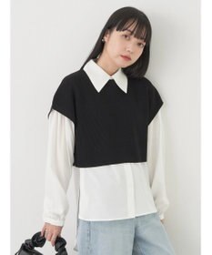 earth music&ecology ＳＥＴ２点ニットベスト＋シャツ