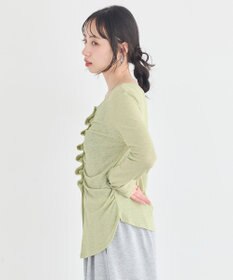 earth music&ecology 【予約】シアーワッフルタックボタントップス