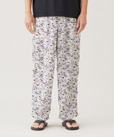 UNFILO MENS ボタニカルプリント イージーテーパードパンツ