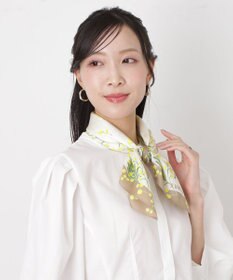 MOONBAT 【シルク100%】FURLA (フルラ) ミモザ シルクプリントスカーフ 65cm×65cm UV対策 手洗い可能