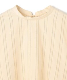 UNFILO ストライプレース 2WAY パフスリーブブラウス