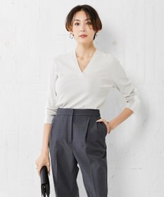 ICB 【洗える】 シンセティックフルニードル Vネックプルオーバー