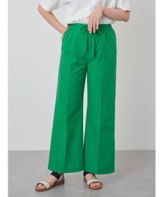 Green Parks 綿麻混イージーワイドパンツ