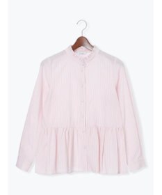 Te chichi パール釦スタンドフリルペプラムブラウス