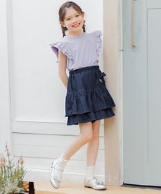 組曲 KIDS 【150-160㎝】 フルールフリルTシャツ