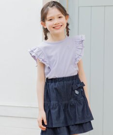 組曲 KIDS 【150-160㎝】 フルールフリルTシャツ