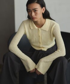 CRAFT STANDARD BOUTIQUE ブークレヤーン衿付きニットカーディガン