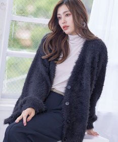 Tiaclasse 【洗える】シャギーニットカーディガン