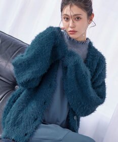 Tiaclasse 【洗える】シャギーニットカーディガン